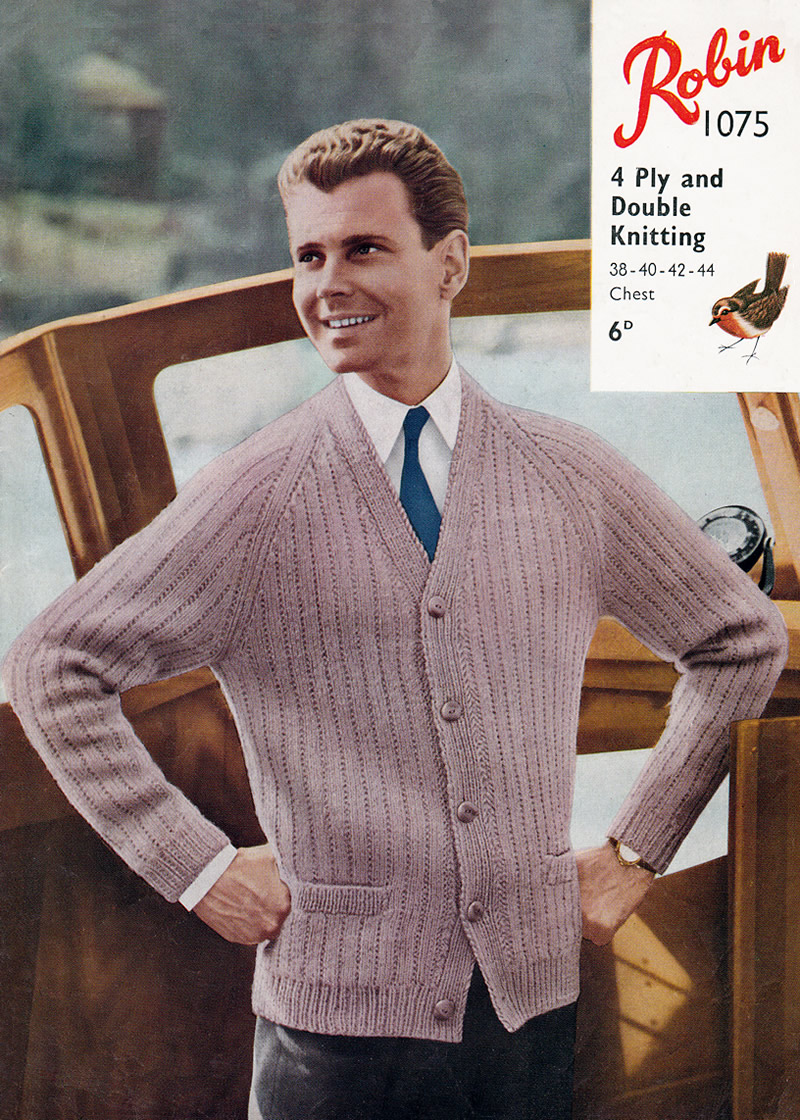 Vintage loweth couples raglan sweaters knitting pattern size 32-44 single sheet pattern